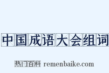 中国成语大会组词是什么意思的图片